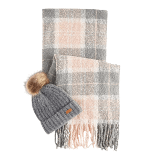 Barbour Saltburn Beanie & Tartan Scarf Gift Set